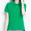 Polo da donna Polo a maniche corte in alligatore estivo di alta qualità Cotone Casual Tinta unita Lady Tees Fashion Femme