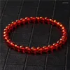 STRAND MOTTO kralen armbanden 6 mm Gepolijst geel glas Bangle Boeddhisme Zes woorden Stretch Joodly Women Pulsera Verjaardagsgeschenken