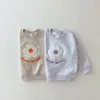 Kläder set Korea Girls Organic Cotton Flowers Sweatshirtpants 2 PCSSet Tracksuit Toddler Girl Clothes Set Baby Girls Boutique Outfits 230303