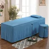 Bettwäsche-Sets 4 Stück Baumwollleinen für Schönheitssalon Tuina Massagetherapie Spa Bedskirt Stoolcover Kissenbezug Bettbezug