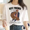 T-shirts pour hommes Capybara Tshirt Top Tees Homme Esthétique Drôle Anime Casual Chemise Blanche Couple Vêtements