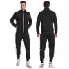 Tute da uomo Tuta da uomo Casual Primavera Uomo Set Giacca con cerniera Cardigan 2 pezzi Pantaloni a righe Tuta sportiva da jogging Maschile Hip Hop Streetwear 230306