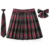 Rok hoge taille geplooide geruite stroptie zomer Harajuku preppy mini a line Japanse schooluniformen meisjes kawaii 230303