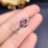 Ringos de cluster Alexandrite Hexagon Ring 925 engajamento de prata esterlina 6x6mm Birthstone for Women Jewelry