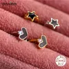 Hoop Earrings & Huggie 925 Sterling Silver For Women Love Temperament Mini Five-pointed Star Small Ear Buckle EarringsHoop