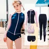 Kobiety stroje kąpielowe 5PC Strażowa straży kąpielowej Top Długie rękawy i ochrona przed słońcem UV Kąpiec Surfing Nurkowanie Sport SWOME 230306