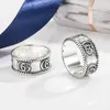 Factory wholesale 2023 New Luxury High Quality Fashion Jewelry for Sterling Silver hemp rope double carving pattern couple trend hip hop ring