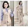 Abiti da donna Blazer Eleganti Tailleur pantalone Donna 3 pezzi Set Office Lady Business Blazer da lavoro Completo da donna Giacca formale Gilet Pantaloni Abbigliamento XL 230306