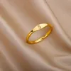 l Brief Ringe Für Frauen Mode A-Z Brief Finger Edelstahl Ring Ästhetischen Hochzeit Schmuck Geschenk bijoux femme