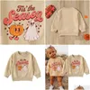 Pullover pleveld 0830 lioraitiin 05 jaar peuter babymeisje jongen herfst halloween kleding lange mouw cartoon pompoen geprinte sweatshi dhzszzz