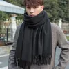 Écharpes hiver laine d'agneau écharpe hommes cou plus chaud épaissir gris pashmina enveloppes foulard pour homme cachemire Echarpe pur