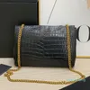 대형 체인 백 메신저 크로스 바디 백 패션 양면 가죽 Nubuck 검은 어깨 핸드백 금 88 Square Flap Women Handbags 휴대 전화 지갑 지갑