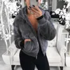 Women's Jackets Faux Fur Coat Women With Hood Coats High Waist Female Slim Fit Overcoat Tops 2023 Winter Warm Plush Outwear