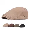 Berets Brand Peaky Blinders Beret Man Spring Summer Flat Cap Vintage Solid Casual Sboy British Style Duck Hats For Men Beige