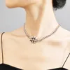 Choker Square Houndstooth Wisiant Clavicle Sain Naszyjnik dla kobiet punk goty