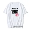Herren-T-Shirts 40. Geburtstagsgeschenk Vintage im Jahr 1981 T-Shirt Cotton O Hals Mann 40 Jahre Ehemann Vater Kleidung Geschenk