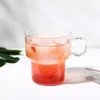 Кружки набор 2pcs Blue Pink Glass Mug Modern Highlight Design Beer Juice Cup Cup Cup Summer Drink Swind для пар