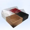 Opakowanie prezentowe 10pcs White Kraft Paper Gift Box z przezroczystym oknem PVC Black Cake Boxe