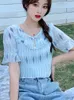 Women's Blouses Summer Women And Tops Chic Shirts Elegant O-Neck Short Sleeve Loose Plus Size V-Neck Casual Ladies Blouse Blusas Top