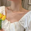 Hänge halsband temperament söta vänner gåva pärla choker pärlor klavikel kedja koreansk stil halsband tröja kvinnor