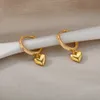 Edelstahl Herz Ohrringe Für Frauen Vintage Gold Farbe Liebe Herz Tropfen Ohrring Hochzeit Valentinstag Schmuck Geschenk Bijoux Femme