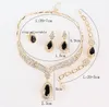 Collana orecchini set moda zircone di cristallo elegante braccialetto anello donne della festa nuziale