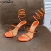 Dress Shoes Ankle Wrap Crystal Sandals Women Thin High Heels Gladiator Open Toe Fashion Summer Party Ladies