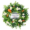 Fleurs décoratives 15 "couronne de guirlande d'oeufs de pâques avec de faux oeufs printemps plantes artificielles fête Festival porte décoration murale