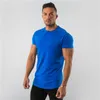 Mäns T-skjortor Herrarna Solid Color Shirt Summer Training Gym Sports Short-Seeved T-Shirt Bodybuilding Loose and Bekväm