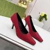 Toppdesignklänningskor Fashion Women Leather Ggity High Heel Letter Logo Party Wedding Tourism Holiday Casual Flat Shoes 02-02