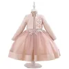 Girl's Dresses Yoliyolei 3pcsset Puffy Dress for Girls Jacquard Pattern Tulle Patchwork Children Clothing 3D Appliques Casual Birthday Dresses 230303