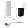 Waste Bins Narrow Trash Bin Bathroom can with Toilet Brush Garbage Bag Holder Waste Home Plastic Rubbish Dustbin 3 in 1 230306