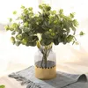 Fleurs décoratives Simulation 16 têtes d'argent feuille plante artificielle décoration de la maison aménagement extérieur fausses plantes accessoires de mariage