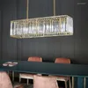 Lampade a sospensione Tutto in rame Post Modern Light Lampadario per sala da pranzo di lusso Semplice atmosfera domestica Living Romantic Crystal Ledlighting