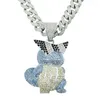 Подвесные ожерелья хип -хоп Хрустальный аниме -призрак с льдом с колье в майами кубинский цепной колье для мужчин Женщины мода Эктоплазма украшения