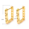 Hoop örhängen Huggie Gold Plated Earring Classic Square Fashion Jewelry for Women White Crystal CZ Top Quality Gifts Piercing Earringshoop