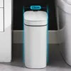 廃棄物ビン14Lスマートセンサーゴミ缶缶の自動バスルームトイレベッドルームリビングルーム防水狭い縫い目センサーガベージビン230306
