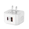 Boîte de chargeur de téléphone 20W, Charge rapide Type C PD, Charge rapide pour Iphone, prise EU US UK AU, USB avec QC3.0