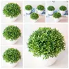 Dekorativa blommor 10st 14x14cm skrivbord mini bonsai hem trädgård sovrum vardagsrum kontor kontor balkong dekor falska växter konstgjorda grönt gräs