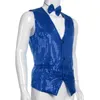 Hommes gilets mode hommes Sequin gilet formel affaires costume gilet mariage discothèque Homme scène pour chanteurs interprètes hauts hommes