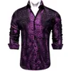 Męskie koszule męskie Męskie długi rękaw Czarna jedwabna sukienka Paisley koszule swobodne smokingowa koszula społeczna luksus projektant męskich ubrania 230303