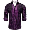 Camisas casuais masculinas de manga longa masculina Paisley Camisas de seda preto Tuxedo Casual Camisa social Designer de luxo Men Roupas 230303