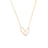 Ketten ANENJERY 316L Edelstahl Shell Liebe Herz Anhänger Halskette Für Frauen High-end Einfache Gold Farbe Schlüsselbein Kette Geschenke
