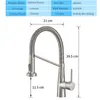 Kitchen Faucets Brushed Nickel Faucet Single Hole Pull Out Spout Sink Stream Sprayer Head Mixer Tap 866033