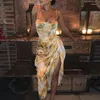 Casual jurken sexy backless elegante vrouwen kleden Boheemse strandkleding spaghetti -band voor feestclub streetwear vestidos
