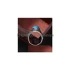 Band Rings 925 Sterling Sier Inlay Big Blue Turquoise Flying Eagle English Letter Ring Jewelry Drop Delivery Dhdkv