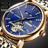 Armbandsur Switzerland Binger Men's Watch Luxury Diamond Full rostfritt stål Sapphire Superior Quality Mechanical Men Clocks B-1173-6