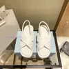 Avec Boîte Femmes Mode Sandales En Cuir Nappa Matelassé Crisscross Flatform Sandale Designer De Luxe Pantoufles Casual Caoutchouc Slide Femmes Chaussures Taille 34-40