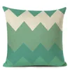 Pillow Geometric Blue Wave Home Covers Textile Decorative Soft Seat Car Custom Linen Mint Green Fresh Diamond Almohada