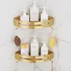 Bathroom Shelves Corner Shelf Wall Mounted Bathroom Shelf Brushed Gold Aluminum Bath Shower Shelf Bath Shampoo Holder Corner shelf 230303